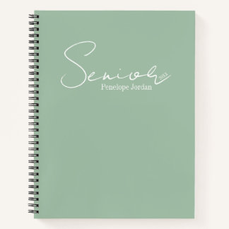 Elegante script typografie zachte groene eindexame notitieboek
