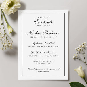 Elegante script viering van het leven-herdenking kaart