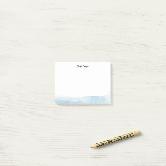 Elegante script Waterverf gepersonaliseerd Post-it® Notes (Op bureau)