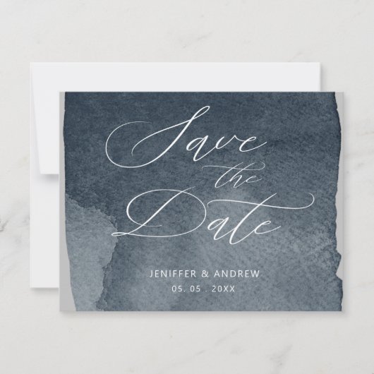 Elegante Script Waterverf Save The Date Kaart (Voorkant)