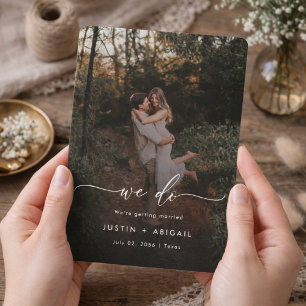 Elegante Script We Do Rustic Boho Foto Bruiloft Save The Date
