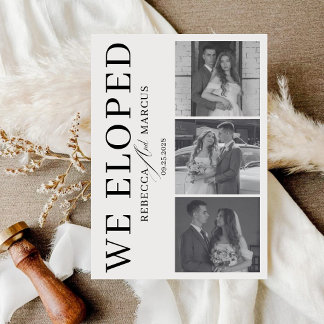 Elegante Script We Tied The Knot | Trouwfoto's Aankondiging