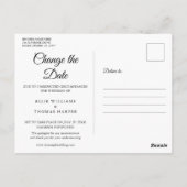 Elegante script Wijzig datum Uitgestelde foto Briefkaart (Achterkant)