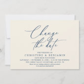 Elegante Script Wijzig de Datum Huwelijk Uitgestel Kaart (Voorkant)