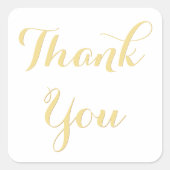 Elegante script witte gouden feestelijke gunst Fav Vierkante Sticker (Voorkant)