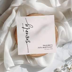Elegante Script Zeventig 70ste Verjaardag Servet