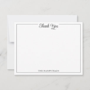 Elegante Script Zwart & Wit Bedankt Briefpapier