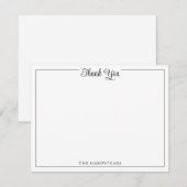Elegante Script Zwart & Wit Bedankt Briefpapier (Voorkant / Achterkant)