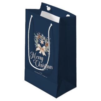 Elegante Scriptie Prettig Kerstfeest Krans Klein Cadeauzakje