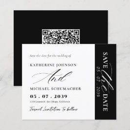 Elegante scriptkalligrafie & QR-code Sla de datum 