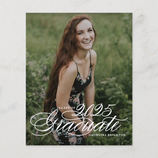 Elegante Scriptklasse van 2024 Afstuderen Invitati (Voorkant)