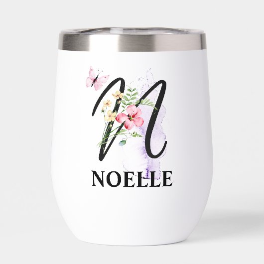 Elegante scriptletter N Monogram Gepersonaliseerde (Achterkant)