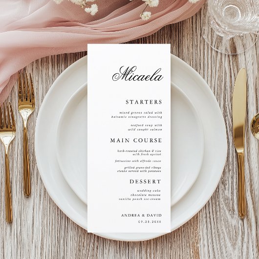 Elegante scriptnaam Aangepaste gepersonaliseerde b Menu