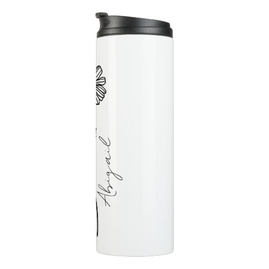 Elegante scriptnaam April Maand Geboorte Bloem Dai Thermosbeker (Geroteerd rechts)