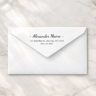 Elegante scriptnaam en adres 	rubberstempel