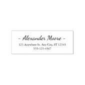 Elegante scriptnaam en adres 	rubberstempel (Afrduk)
