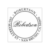 Elegante scriptnaam Formele ronde retour adres Rubberstempel (Afrduk)