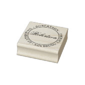 Elegante scriptnaam Formele ronde retour adres Rubberstempel (Stempel)
