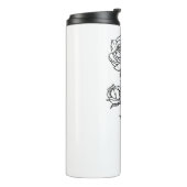 Elegante scriptnaam juni Geboortemaand Bloem Roos Thermosbeker (Gedraaid links)