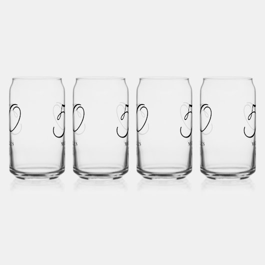 Elegante scriptnaam Leeftijd 50ste verjaardag Blikvorm Glas (Rechts)