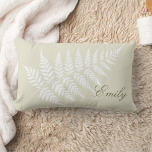 Elegante scriptnaam lichtgroene witte varen kussen