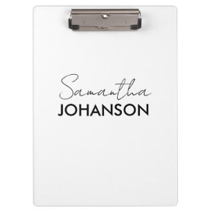 Elegante scriptnaam Modern Minimalistisch Klembord