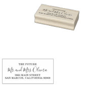 Elegante scriptnaam retouradres bruiloft 	rubberstempel (Gestempeld)