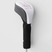 Elegante scriptnaam roze monogram golfheadcover (Schuin)