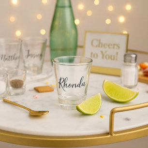 Elegante scriptnaam shot glas