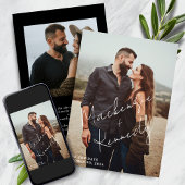 Elegante scriptnamen Foto Sla de datum op Save The Date