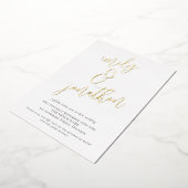 Elegante scriptnamen QR-code trouwdag echt folie Uitnodiging (Gedraaid)