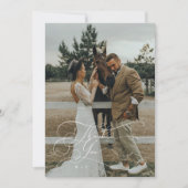 Elegante scripttypografie Dank u trouwfoto Bedankkaart (Voorkant)