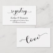 Elegante scripttypografie, eenvoudig huwelijksregi informatiekaartje (Voorkant / Achterkant)