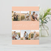 Elegante scripttypografie Modern 6 Photo Collage Feestdagenkaart (Staand voorkant)