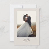 Elegante scripttypografie Zandbruiloft Bedankkaart (Achterkant)