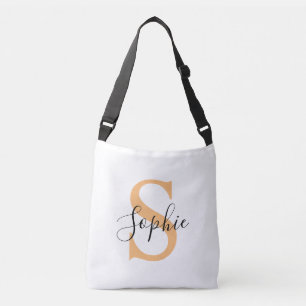 Elegante scriptuur aangepaste naam gepersonaliseer crossbody tas