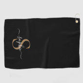 Elegante scriptuur aangepaste naam gepersonaliseer golfhanddoek (Horizontaal)