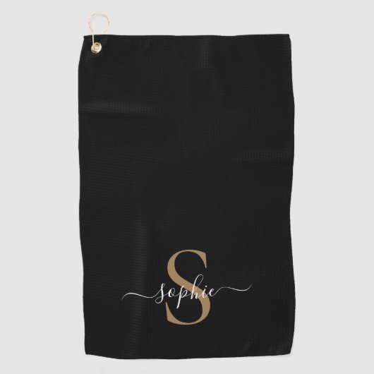 Elegante scriptuur aangepaste naam gepersonaliseer golfhanddoek (Voorkant)