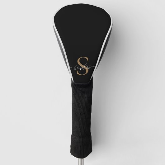 Elegante scriptuur aangepaste naam gepersonaliseer golfheadcover (Voorkant)
