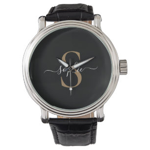 Elegante scriptuur aangepaste naam gepersonaliseer horloge