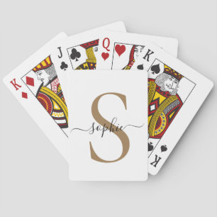Elegante scriptuur aangepaste naam gepersonaliseer pokerkaarten