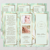 Elegante Seafoam Green en Gold Agaat Brochure (Voorkant / Achterkant)