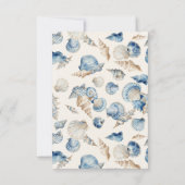 Elegante Seashell Border Wedding Bedankkaart (Achterkant)