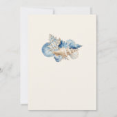 Elegante Seashell Border Wedding Kaart (Achterkant)