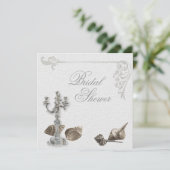 Elegante Seashell  bruidsdouche Uitnodiging (Staand voorkant)