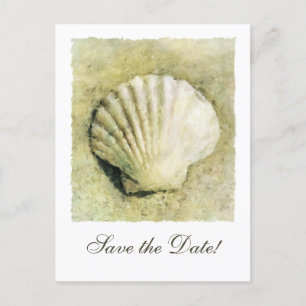 Elegante Seashell Wedding Save the Date Briefkaart