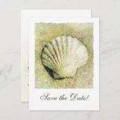 Elegante Seashell Wedding Save the Date Briefkaart (Voorkant / Achterkant)