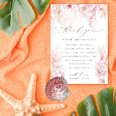 Elegante Seashells Corals Wedding Bedankkaart