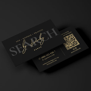 Elegante SEO digitale marketingconsultant Zwart Visitekaartje