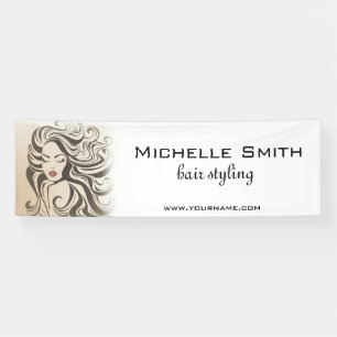 Elegante Sepia Chic Golvende Kapsels Haarextensies Spandoek